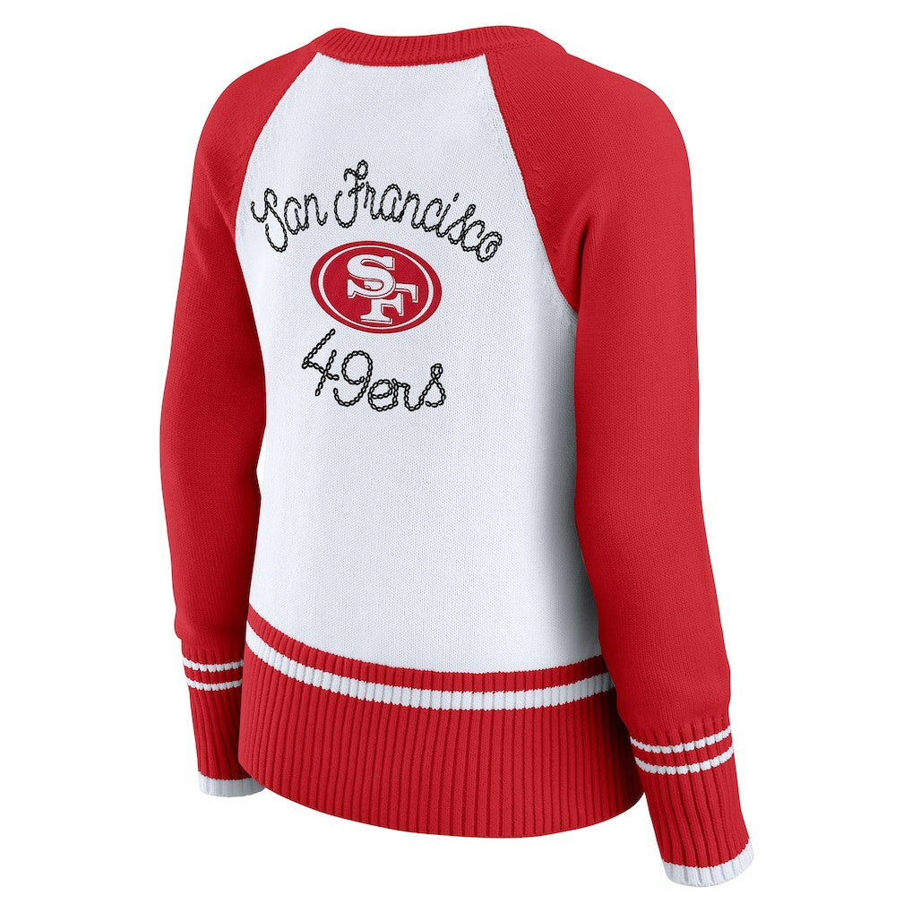San Francisco 49ers  WEAR by Erin Andrews Women's Colorblock Raglan Sweater