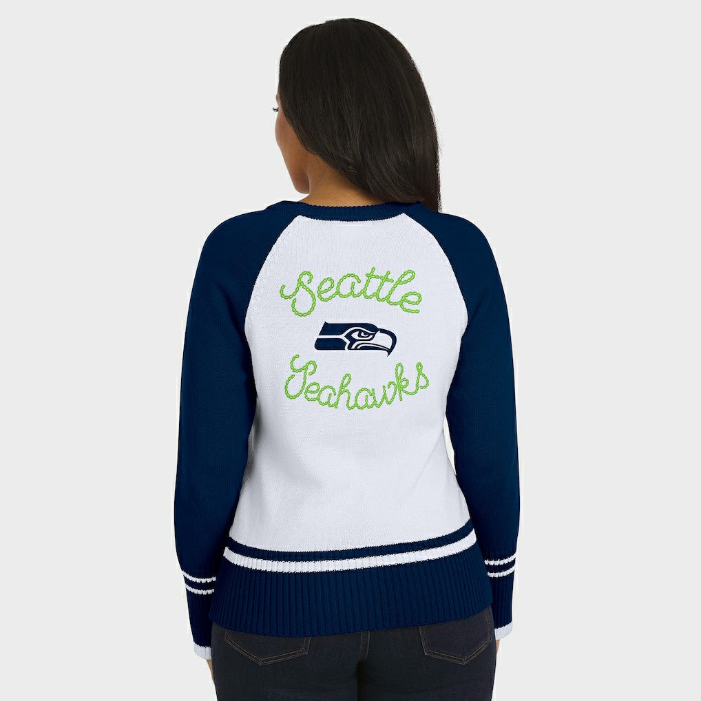 Seattle Seahawks  WEAR by Erin Andrews Women's Colorblock Raglan Sweater