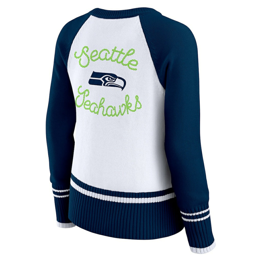 Seattle Seahawks  WEAR by Erin Andrews Women's Colorblock Raglan Sweater