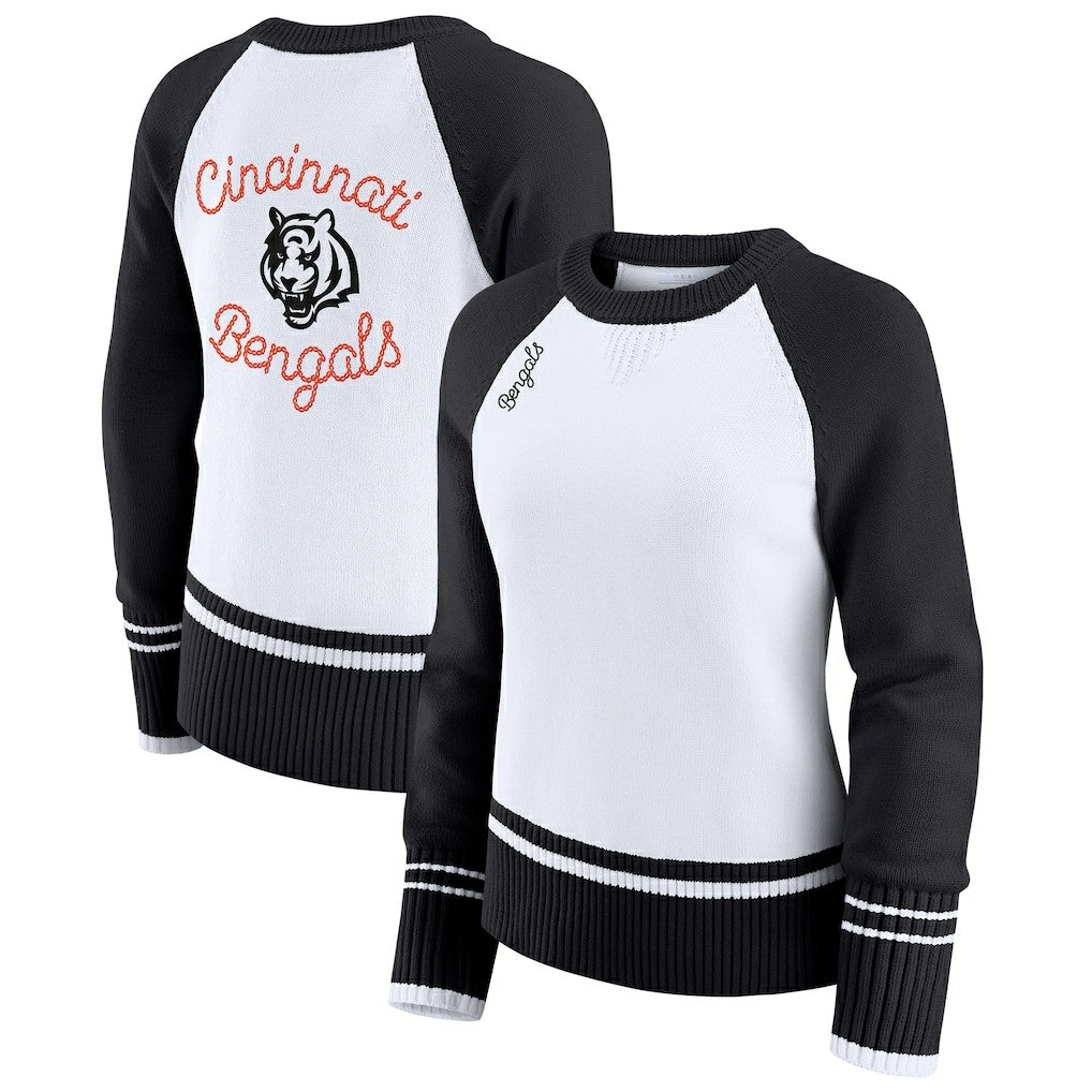 Cincinnati Bengals  WEAR by Erin Andrews Women's Colorblock Raglan Sweater