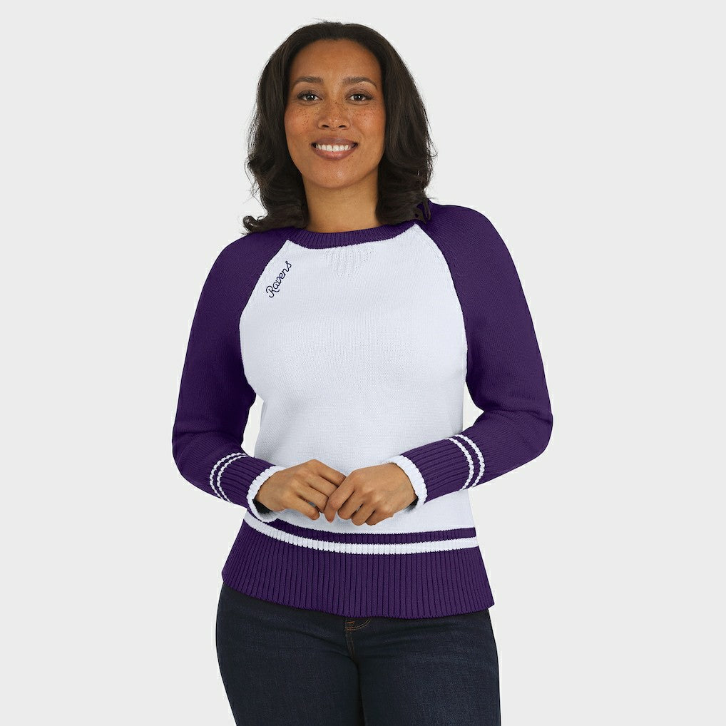 Baltimore Ravens  WEAR by Erin Andrews Women's Colorblock Raglan Sweater