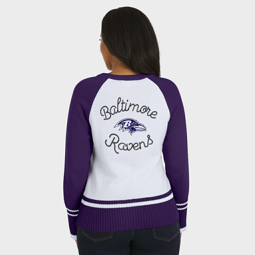 Baltimore Ravens  WEAR by Erin Andrews Women's Colorblock Raglan Sweater