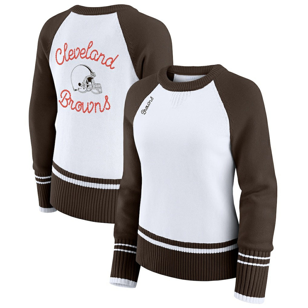 Cleveland Browns  WEAR by Erin Andrews Women's Colorblock Raglan Sweater