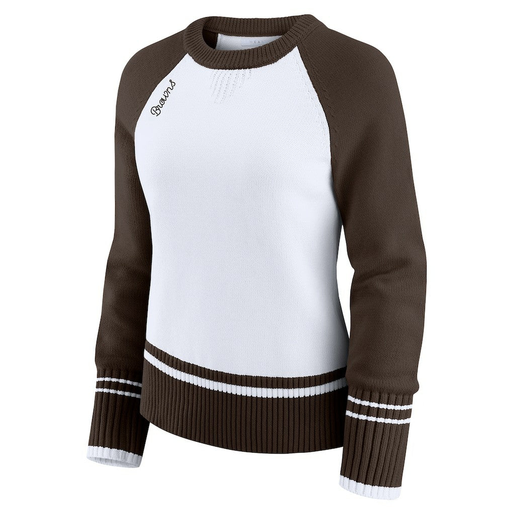 Cleveland Browns  WEAR by Erin Andrews Women's Colorblock Raglan Sweater