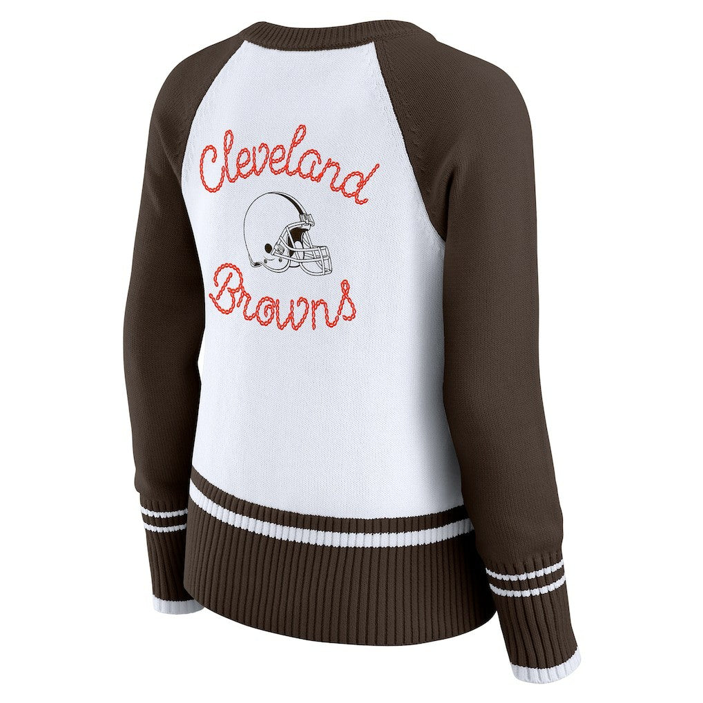 Cleveland Browns  WEAR by Erin Andrews Women's Colorblock Raglan Sweater
