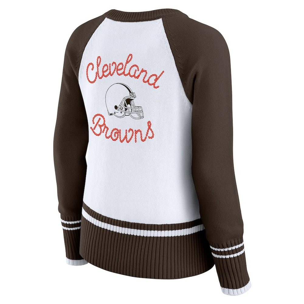 Cleveland Browns  WEAR by Erin Andrews Women's Colorblock Raglan Sweater