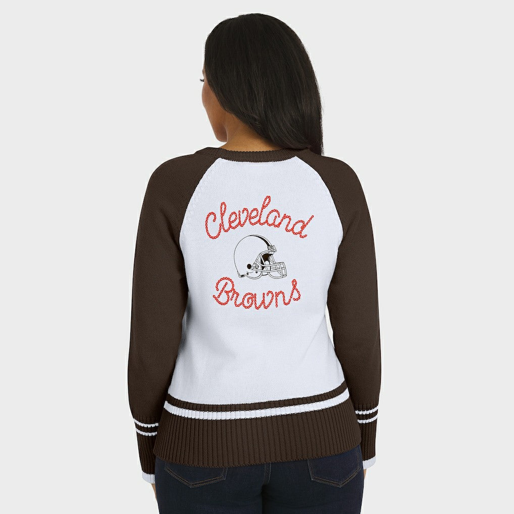 Cleveland Browns  WEAR by Erin Andrews Women's Colorblock Raglan Sweater