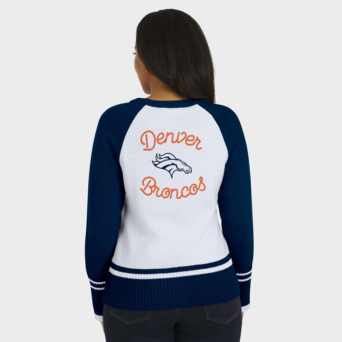 Denver Broncos  WEAR by Erin Andrews Women's Colorblock Raglan Sweater