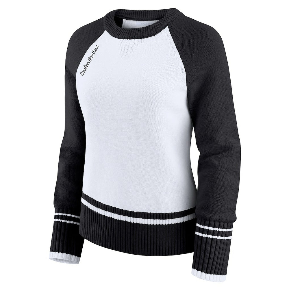 Carolina Panthers  WEAR by Erin Andrews Women's Colorblock Raglan Sweater