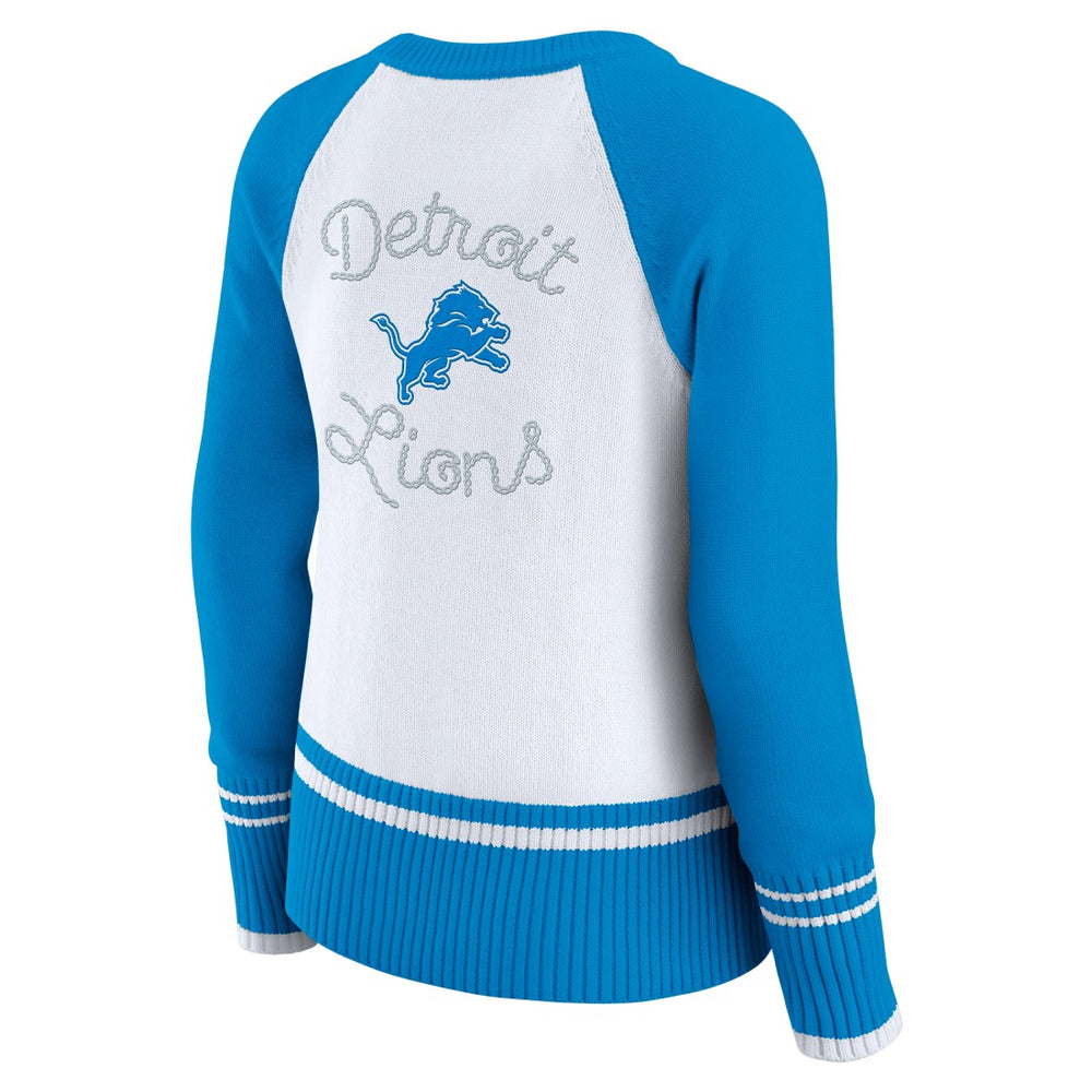 Detroit Lions  WEAR by Erin Andrews Women's Colorblock Raglan Sweater