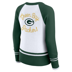 Green Bay Packers  WEAR by Erin Andrews Women's Colorblock Raglan Sweater
