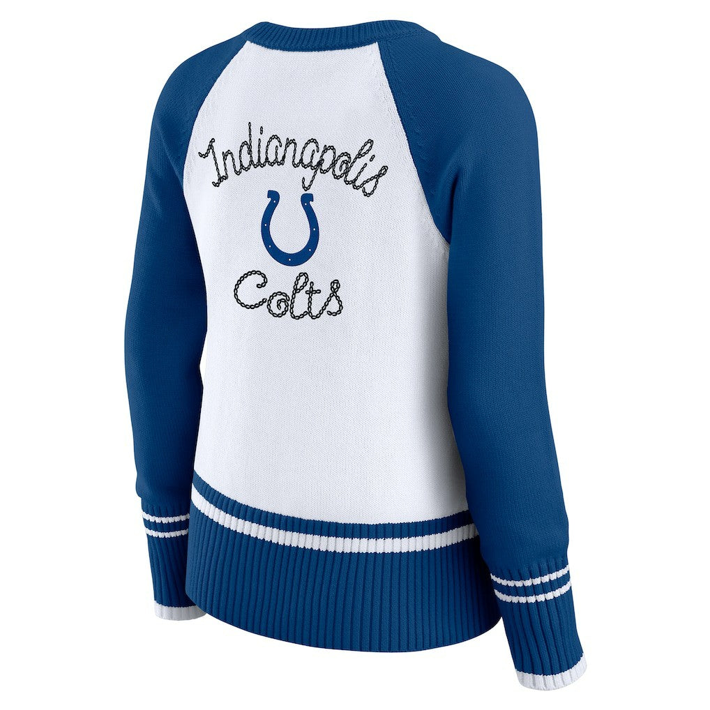Indianapolis Colts  WEAR by Erin Andrews Women's Colorblock Raglan Sweater