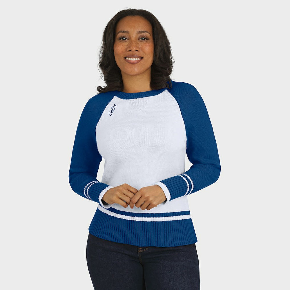Indianapolis Colts  WEAR by Erin Andrews Women's Colorblock Raglan Sweater