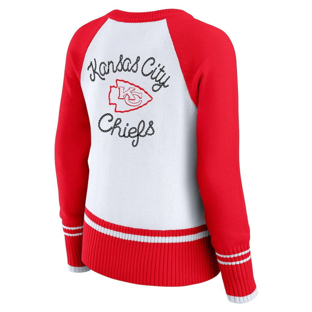 Kansas City Chiefs  WEAR by Erin Andrews Women's Colorblock Raglan Sweater