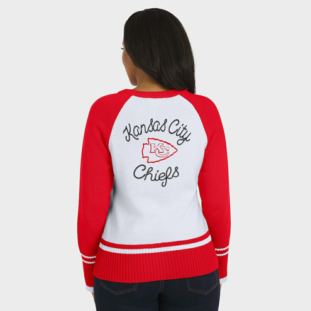 Kansas City Chiefs  WEAR by Erin Andrews Women's Colorblock Raglan Sweater