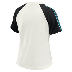 Jacksonville Jaguars  WEAR by Erin Andrews Women's Sleeve Stripe Distressed Raglan T-Shirt