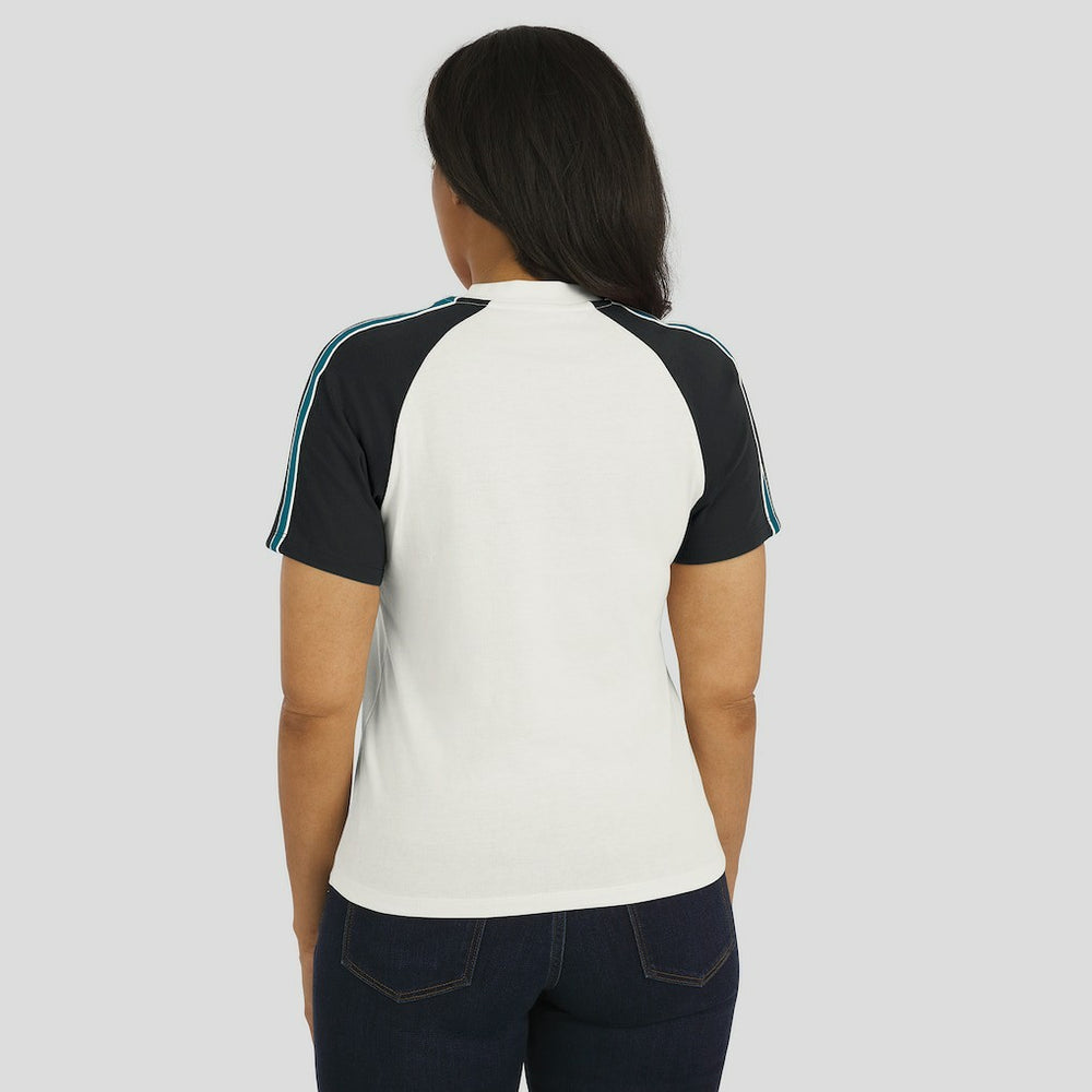 Jacksonville Jaguars  WEAR by Erin Andrews Women's Sleeve Stripe Distressed Raglan T-Shirt