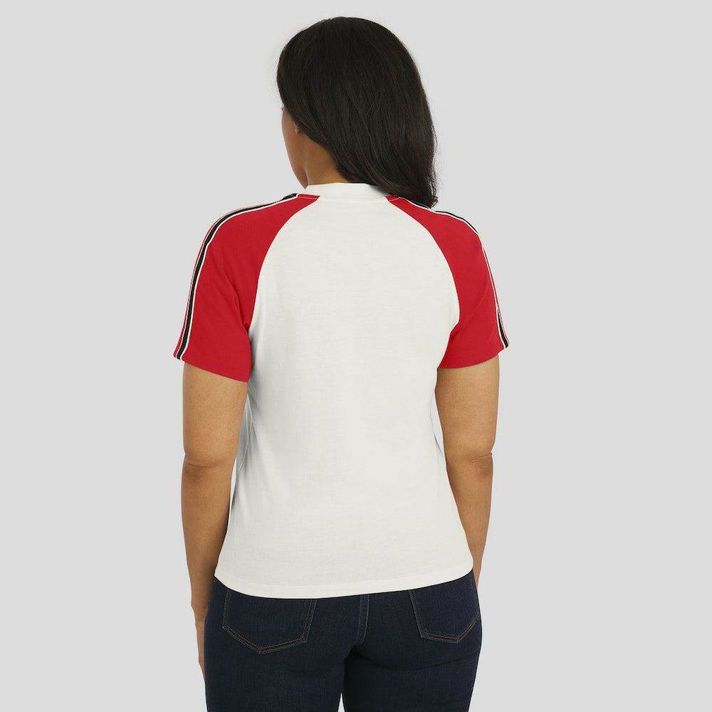 Atlanta Falcons  WEAR by Erin Andrews Women's Sleeve Stripe Distressed Raglan T-Shirt