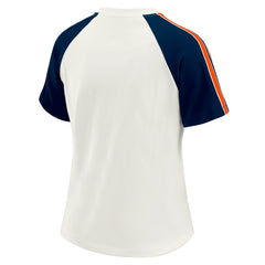 Denver Broncos  WEAR by Erin Andrews Women's Sleeve Stripe Distressed Raglan T-Shirt