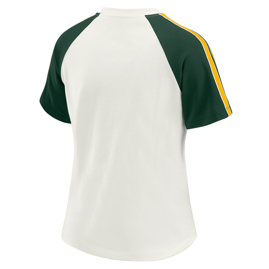 Green Bay Packers  WEAR by Erin Andrews Women's Sleeve Stripe Distressed Raglan T-Shirt