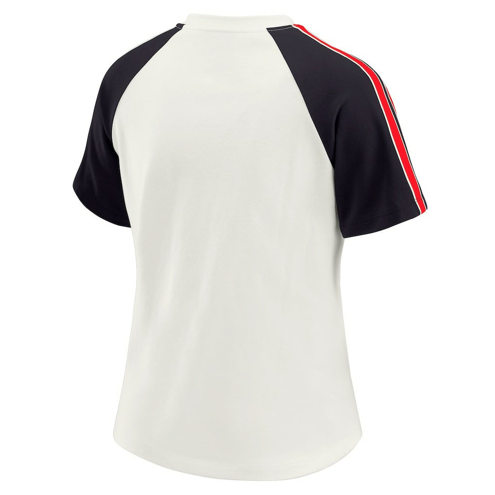 Houston Texans  WEAR by Erin Andrews Women's Sleeve Stripe Distressed Raglan T-Shirt