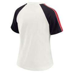 Houston Texans  WEAR by Erin Andrews Women's Sleeve Stripe Distressed Raglan T-Shirt