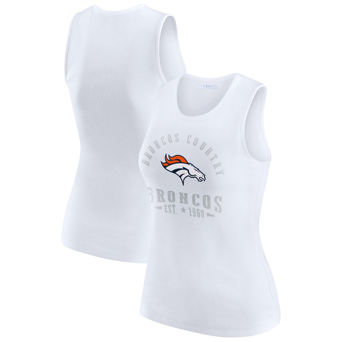 Denver Broncos  WEAR by Erin Andrews Women's Ribbed Graphic Tank Top