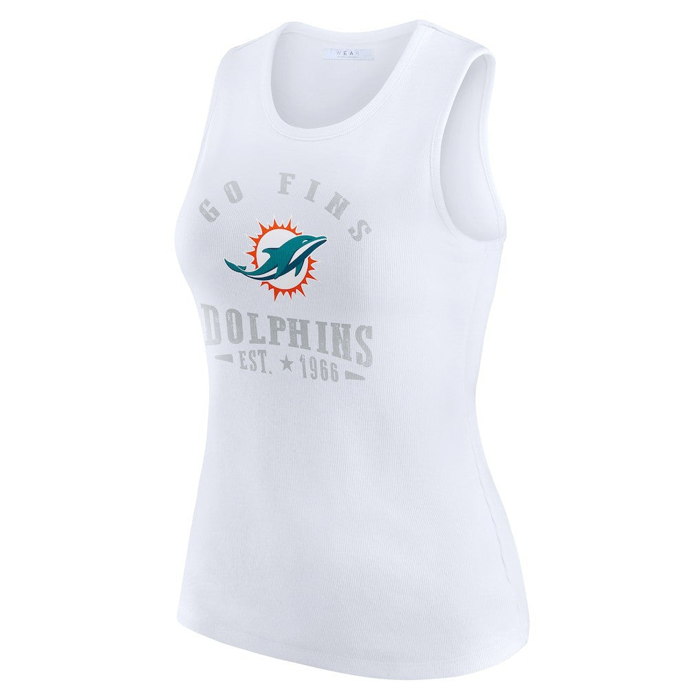 Miami Dolphins  WEAR by Erin Andrews Women's Ribbed Graphic Tank Top
