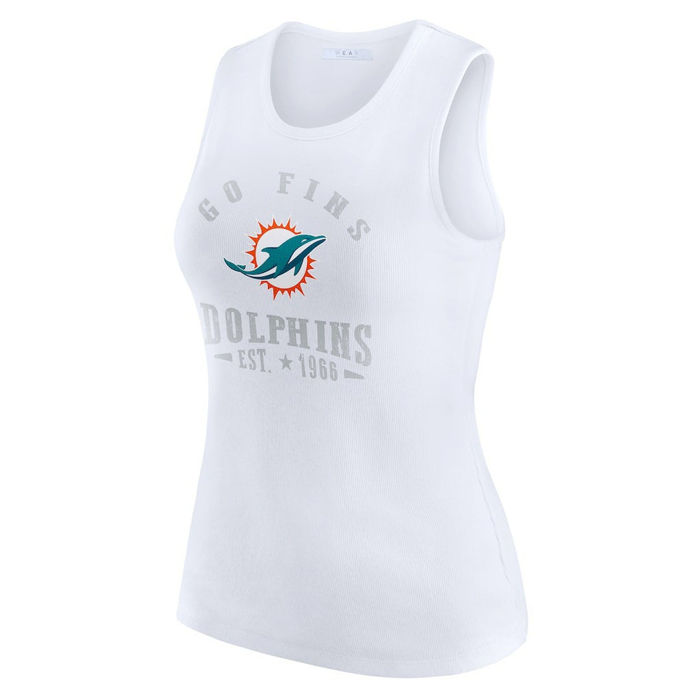 Miami Dolphins  WEAR by Erin Andrews Women's Ribbed Graphic Tank Top