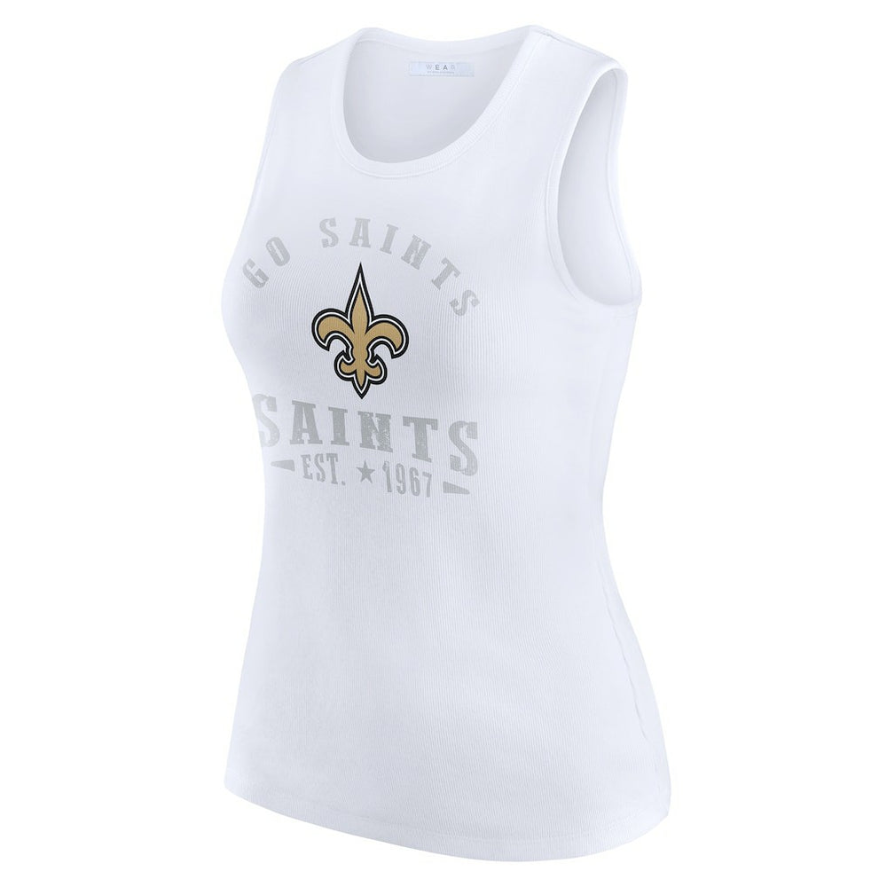 New Orleans Saints  WEAR by Erin Andrews Women's Ribbed Graphic Tank Top