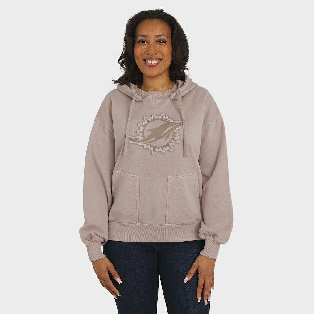 Miami Dolphins  WEAR by Erin Andrews Women's Washed Pullover Crewdie