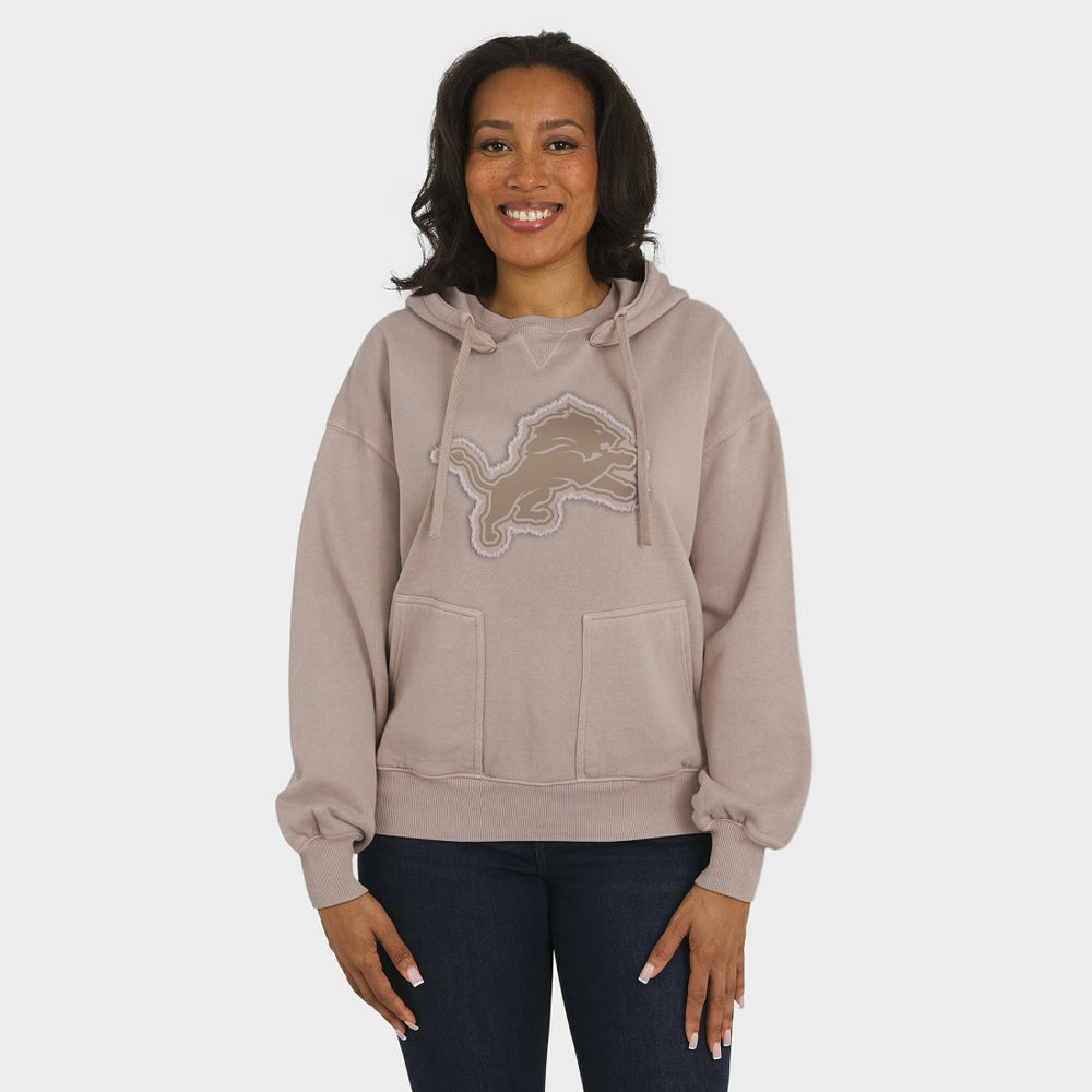 Detroit Lions  WEAR by Erin Andrews Women's Washed Pullover Crewdie