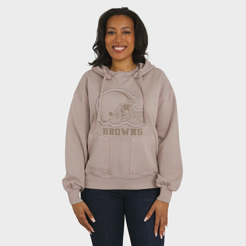 Cleveland Browns  WEAR by Erin Andrews Women's Washed Pullover Crewdie