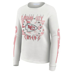 Kansas City Chiefs  WEAR by Erin Andrews Women's Graphic Waffle Long-Sleeve T-Shirt