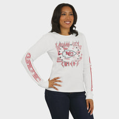 Kansas City Chiefs  WEAR by Erin Andrews Women's Graphic Waffle Long-Sleeve T-Shirt