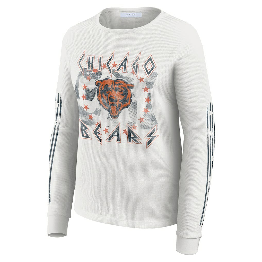 Chicago Bears  WEAR by Erin Andrews Women's Graphic Waffle Long-Sleeve T-Shirt