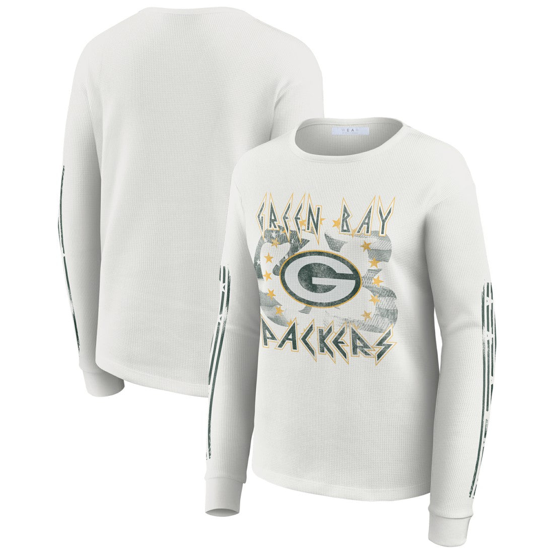 Green Bay Packers  WEAR by Erin Andrews Women's Graphic Waffle Long-Sleeve T-Shirt