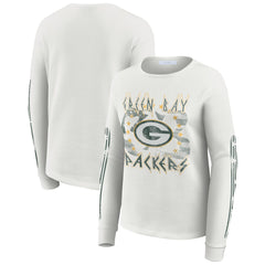 Green Bay Packers  WEAR by Erin Andrews Women's Graphic Waffle Long-Sleeve T-Shirt