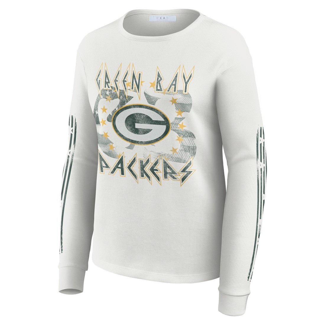 Green Bay Packers  WEAR by Erin Andrews Women's Graphic Waffle Long-Sleeve T-Shirt