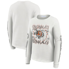Cincinnati Bengals  WEAR by Erin Andrews Women's Graphic Waffle Long-Sleeve T-Shirt