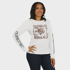 Cincinnati Bengals  WEAR by Erin Andrews Women's Graphic Waffle Long-Sleeve T-Shirt