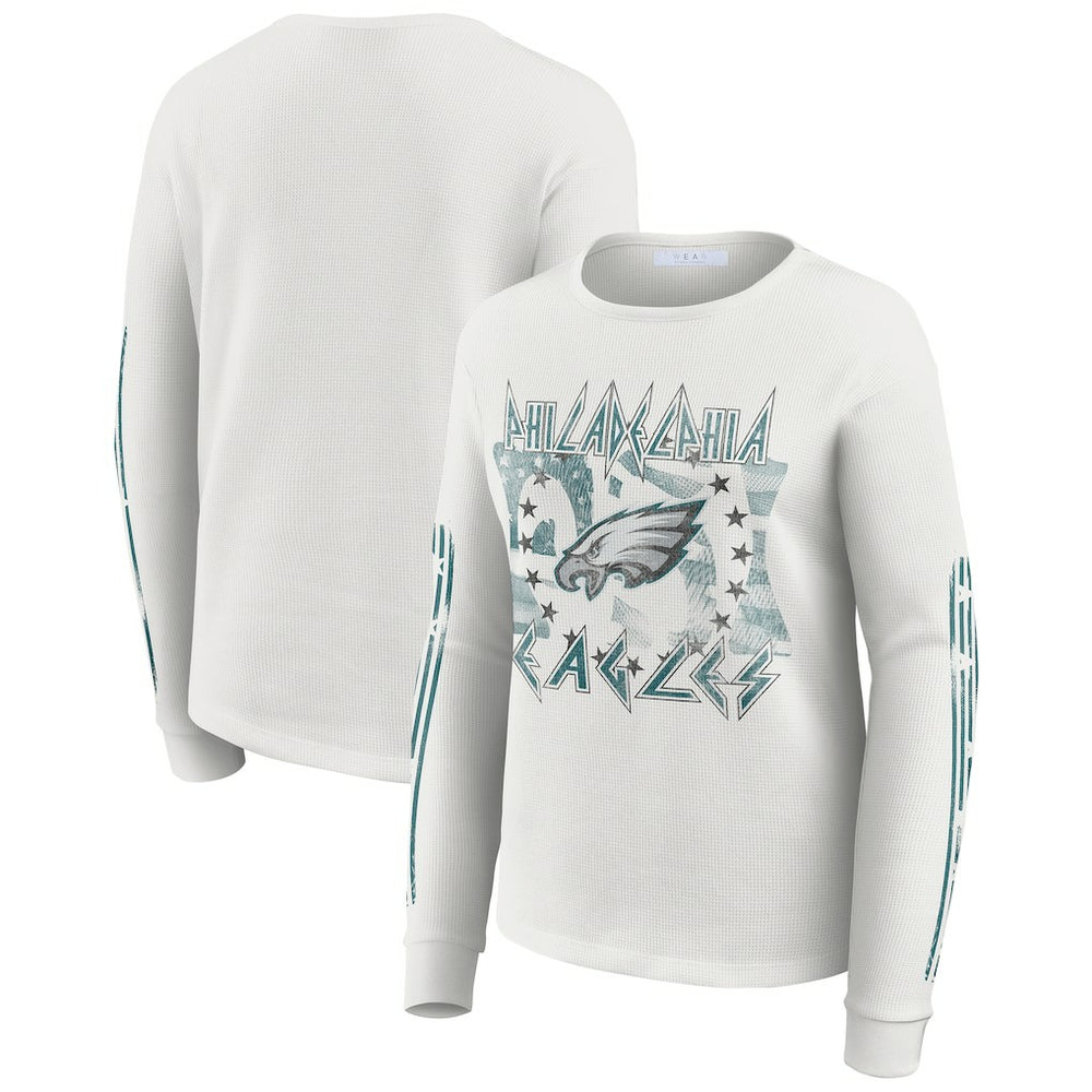 Philadelphia Eagles  WEAR by Erin Andrews Women's Graphic Waffle Long-Sleeve T-Shirt
