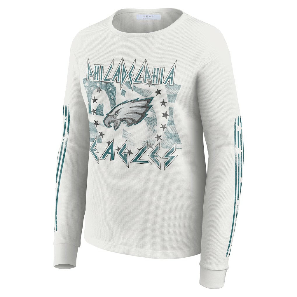 Philadelphia Eagles  WEAR by Erin Andrews Women's Graphic Waffle Long-Sleeve T-Shirt