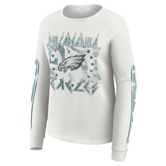 Philadelphia Eagles  WEAR by Erin Andrews Women's Graphic Waffle Long-Sleeve T-Shirt