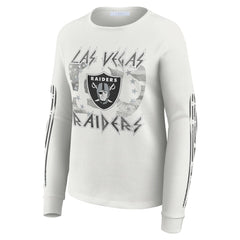 Las Vegas Raiders  WEAR by Erin Andrews Women's Graphic Waffle Long-Sleeve T-Shirt