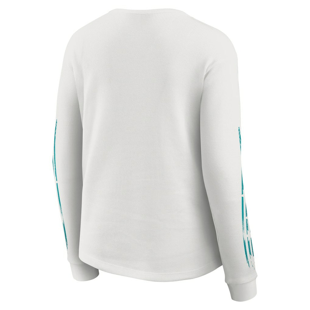 Miami Dolphins  WEAR by Erin Andrews Women's Graphic Waffle Long-Sleeve T-Shirt