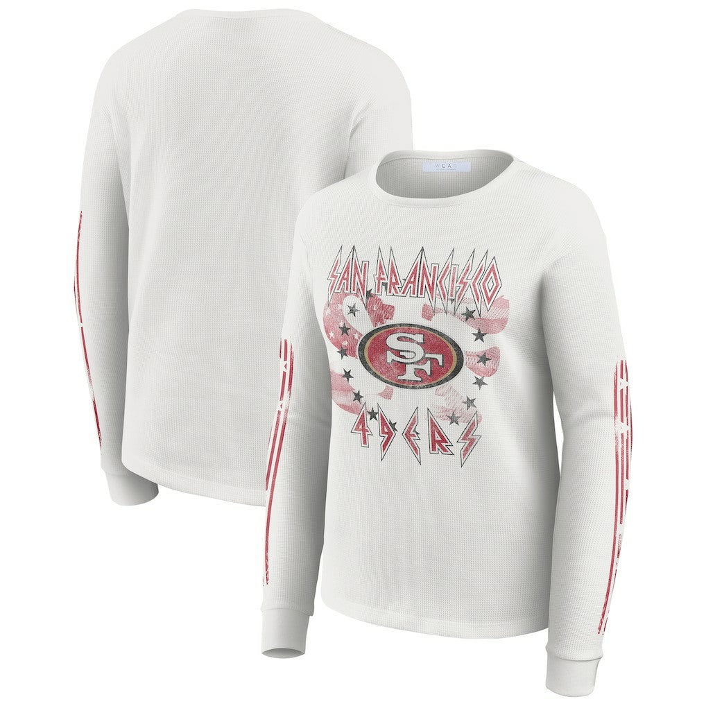 San Francisco 49ers  WEAR by Erin Andrews Women's Graphic Waffle Long-Sleeve T-Shirt