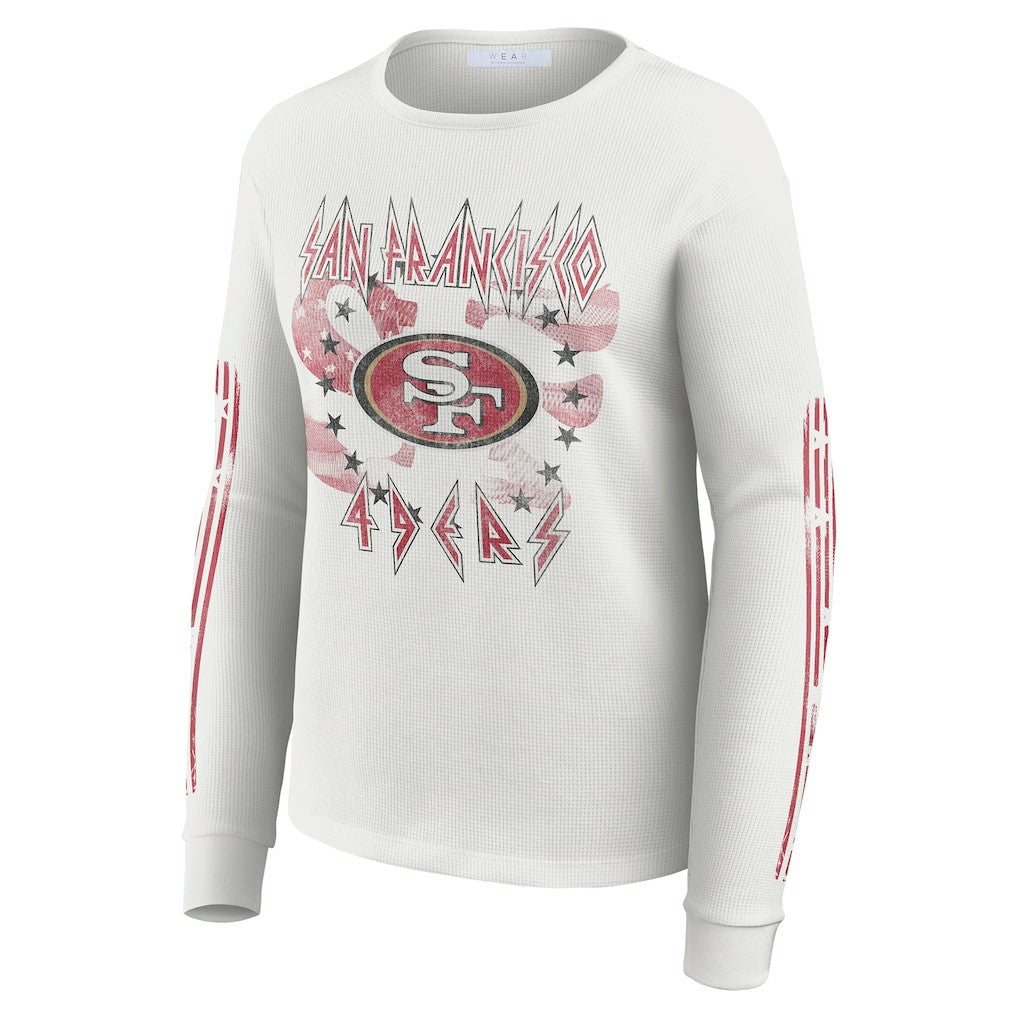 San Francisco 49ers  WEAR by Erin Andrews Women's Graphic Waffle Long-Sleeve T-Shirt
