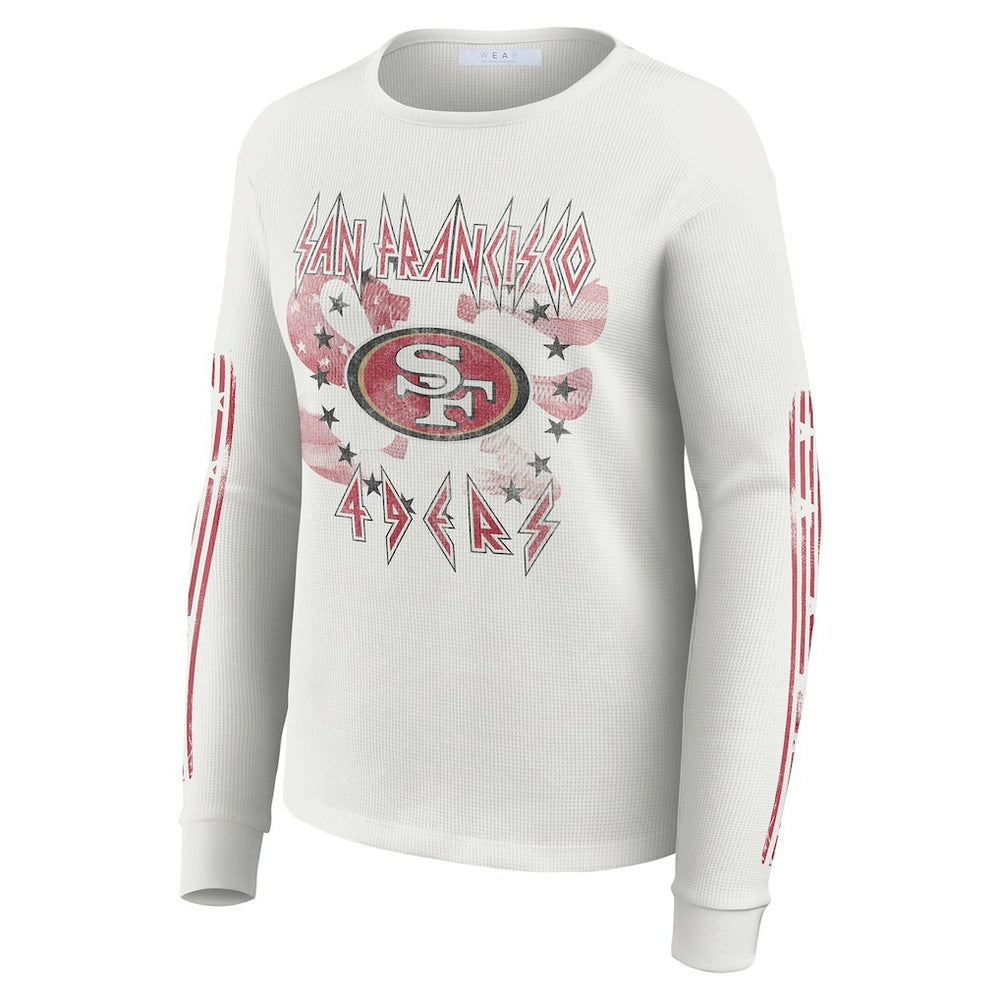 San Francisco 49ers  WEAR by Erin Andrews Women's Graphic Waffle Long-Sleeve T-Shirt