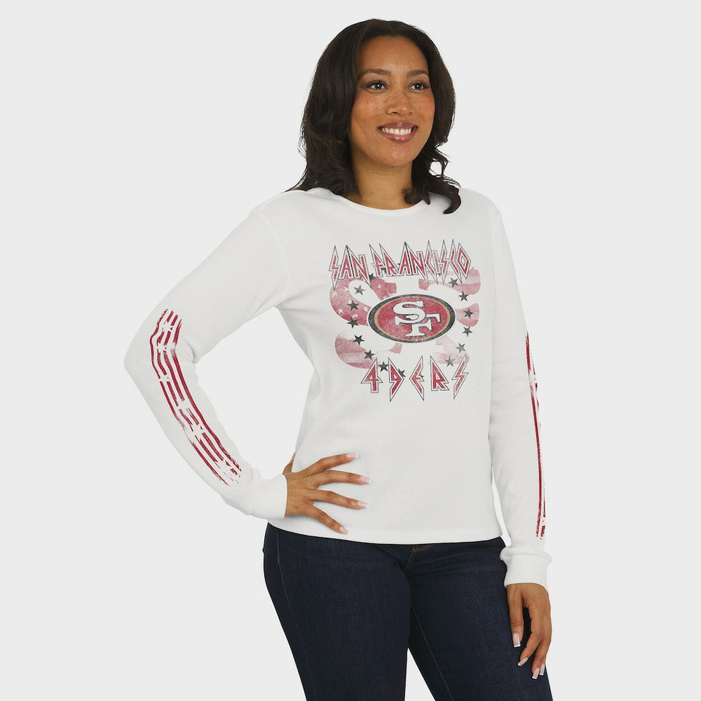 San Francisco 49ers  WEAR by Erin Andrews Women's Graphic Waffle Long-Sleeve T-Shirt